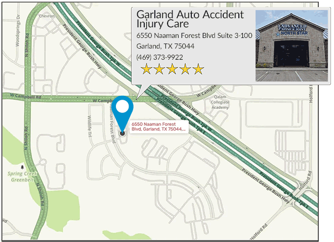 Garland Auto Accident Injury Care's location on google map